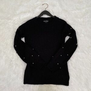 Women Evelyn Taylor Beaded Pearl Balloon Sweater Small